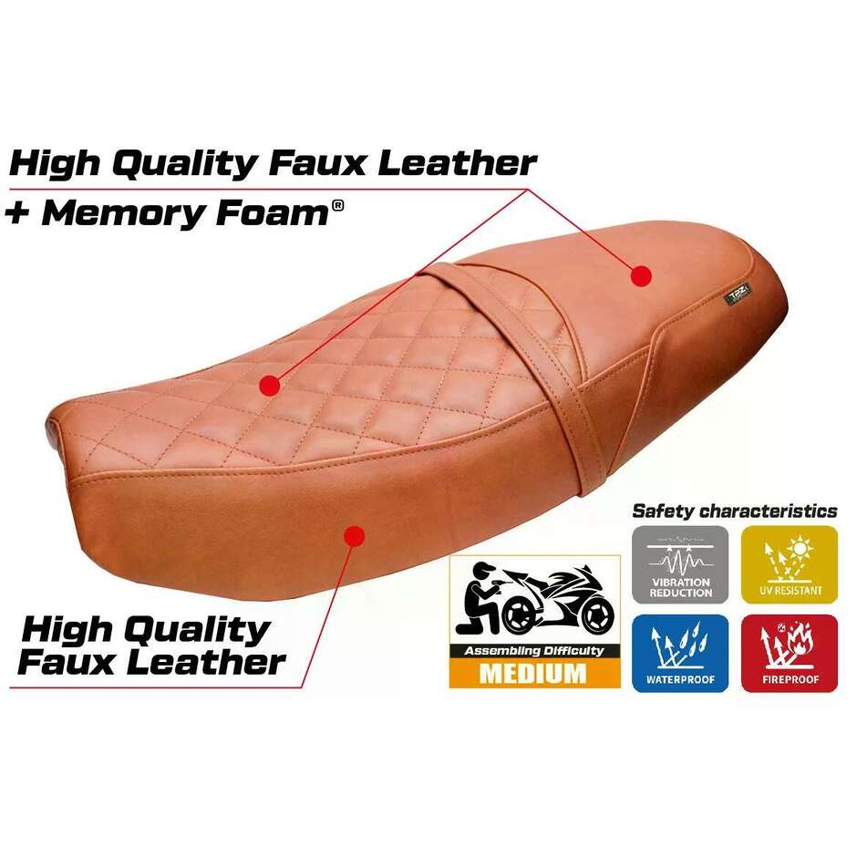 Housse de selle TPZ Italia spécifique pour Triumph Speed Twin 1200 (modèles 2019-2026) - Système de confort Tamra