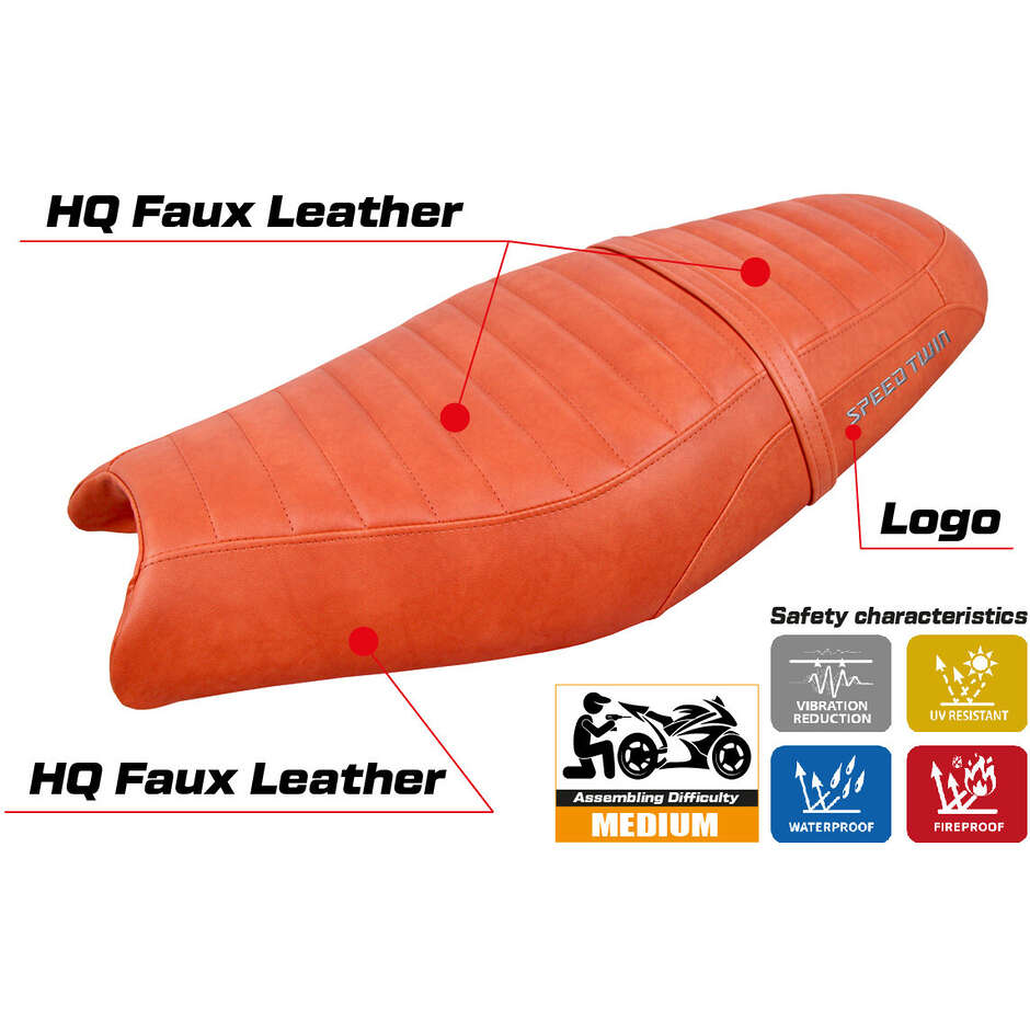 Housse de selle TPZ Italia spécifique pour Triumph Speed Twin 900 (modèle Enfield 2019-2025)