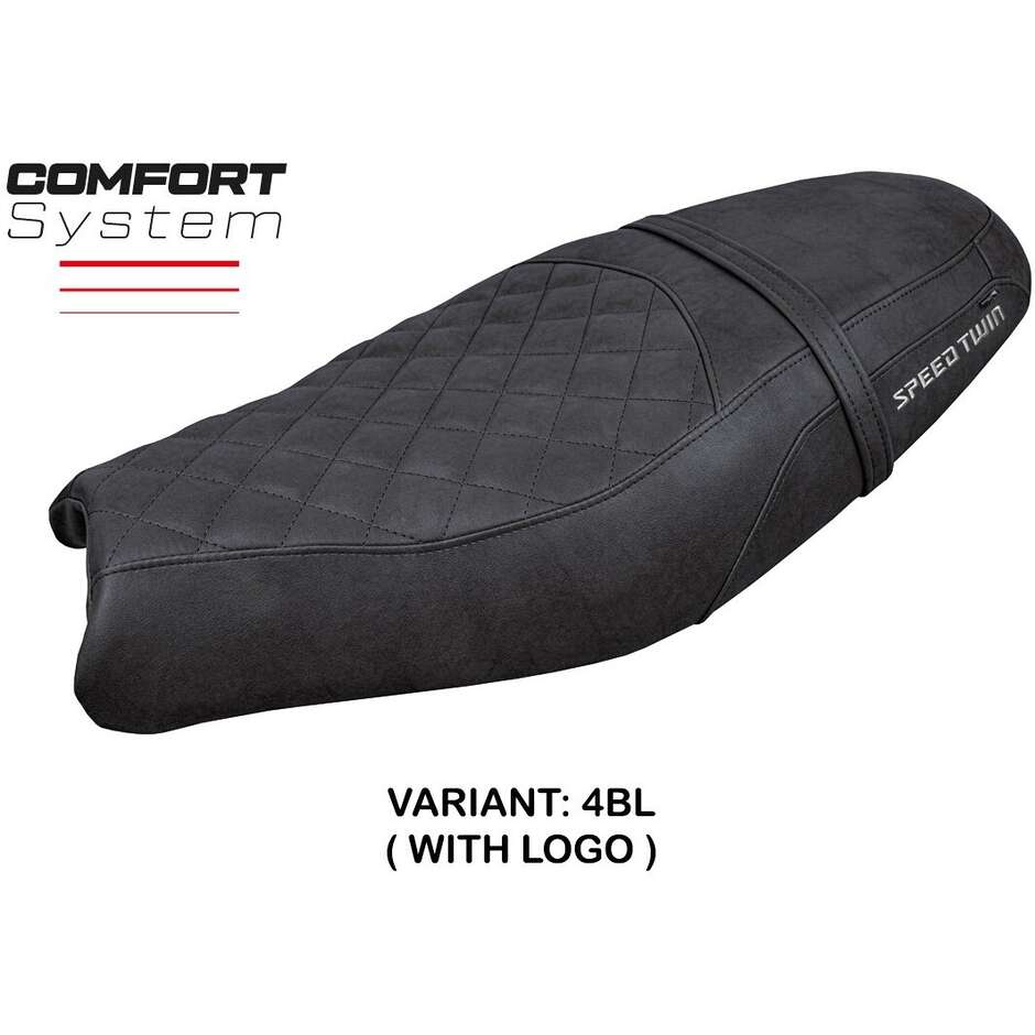 Housse de selle TPZ Italia spécifique pour Triumph Speed Twin (modèles 2019-2025) avec système de confort Wembley