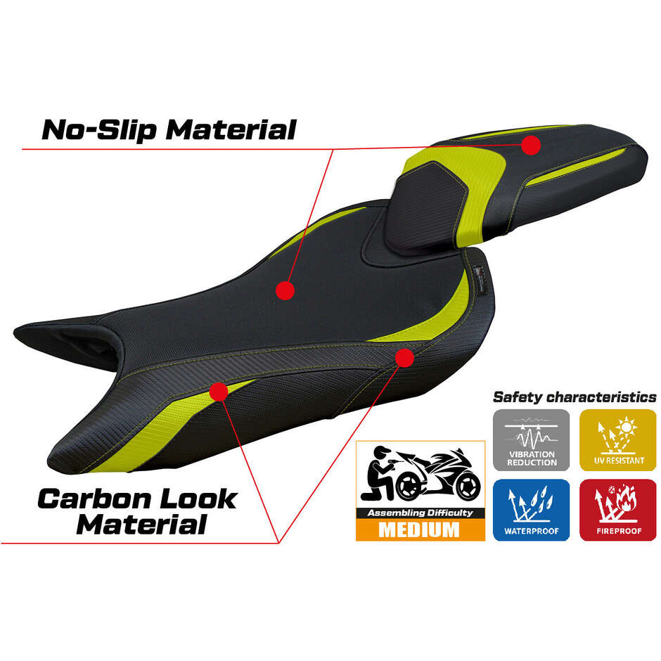 Housse de selle TPZ Italia spécifique pour Triumph Street Triple 765, modèle Norwich 2023-2025