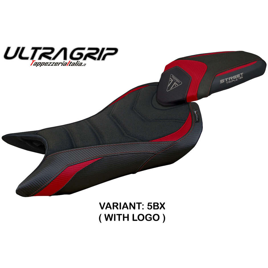 Housse de selle TPZ Italia spécifique pour Triumph Street Triple 765 (modèles 2023-2025), revêtement Norwich Ultragrip