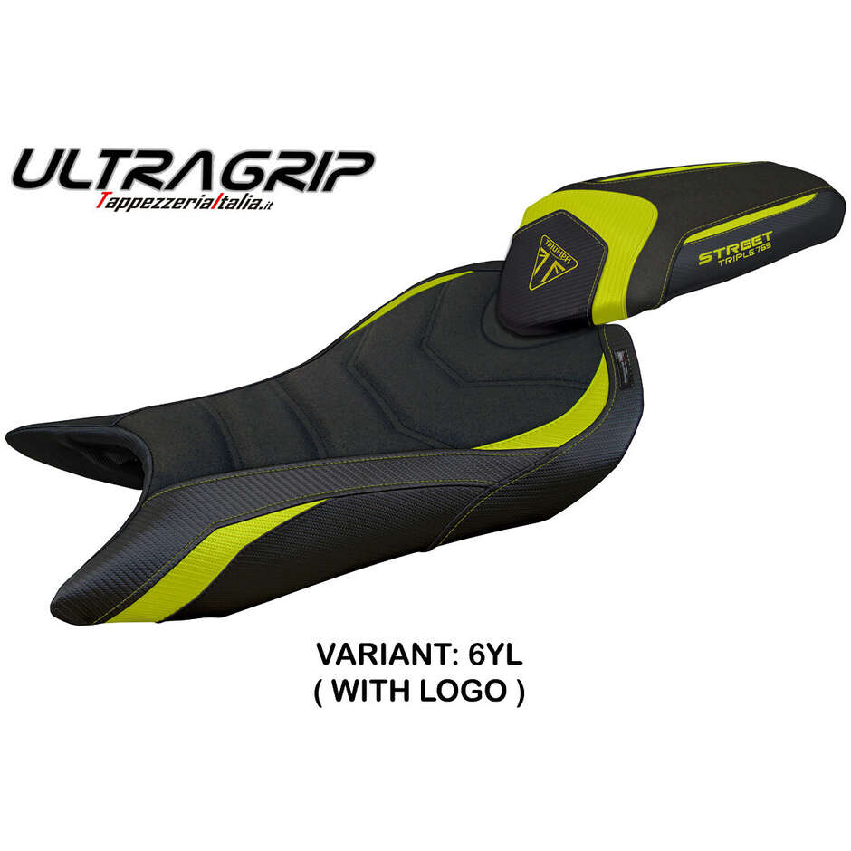 Housse de selle TPZ Italia spécifique pour Triumph Street Triple 765 (modèles 2023-2025), revêtement Norwich Ultragrip