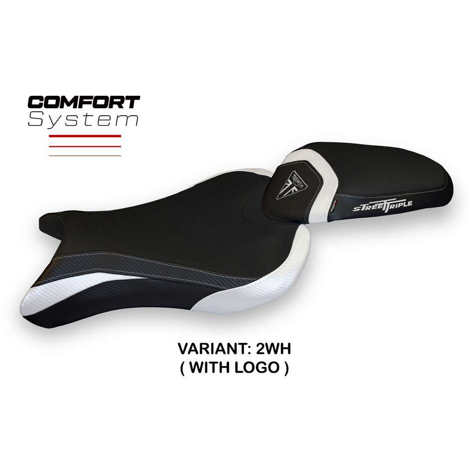 Housse de selle TPZ Italia spécifique pour Triumph Street Triple (modèles 2017-2022) - Système de confort Molina 1