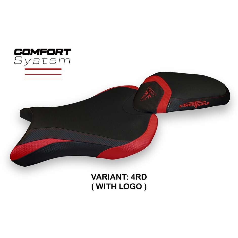 Housse de selle TPZ Italia spécifique pour Triumph Street Triple (modèles 2017-2022) - Système de confort Molina 1