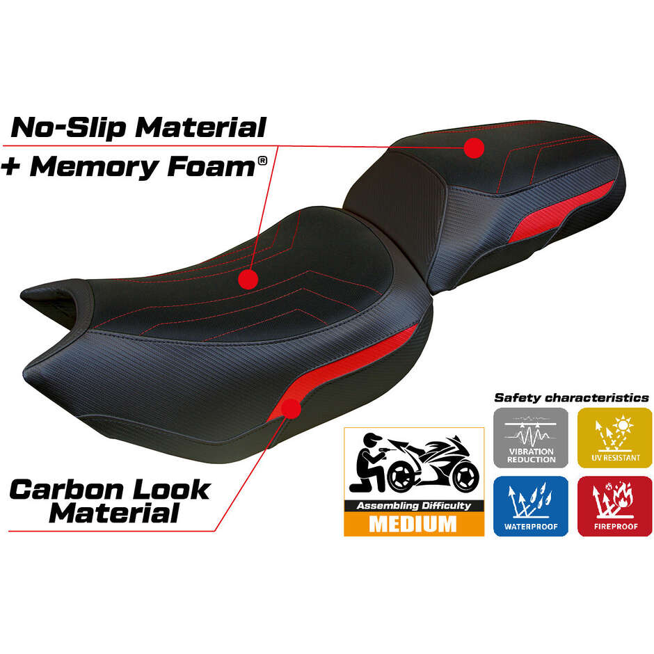 Housse de selle TPZ Italia spécifique pour Triumph Tiger 1200 (modèles 2022-2025) - Système Wales Comfort