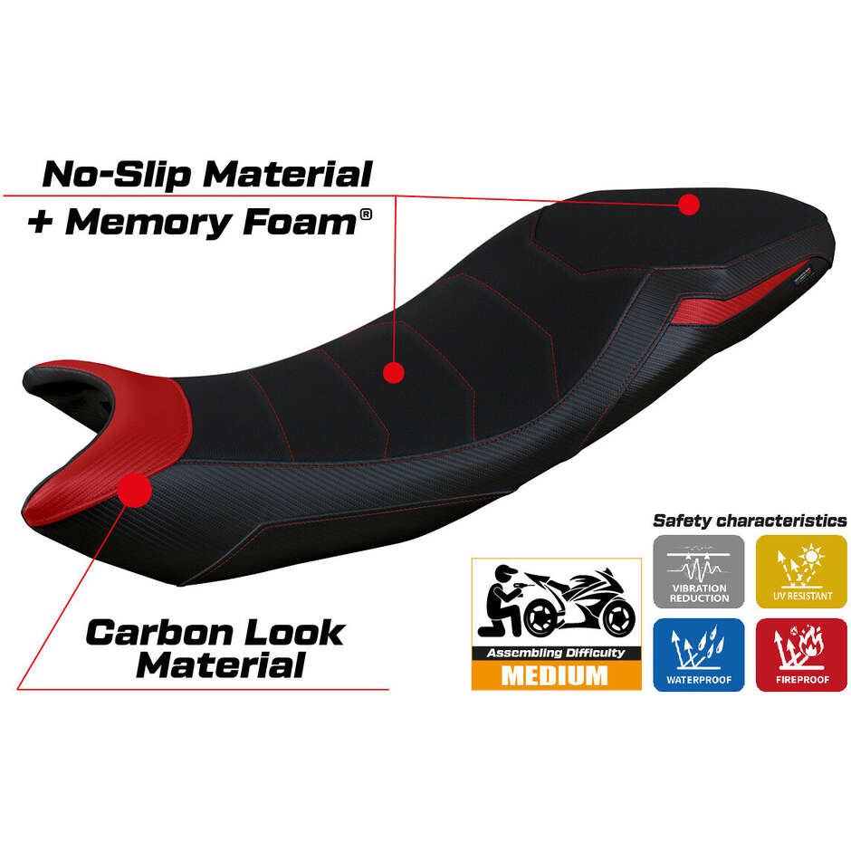 Housse de selle TPZ Italia spécifique pour Triumph Tiger 660 (modèles 2021-2025) - Système de confort Derry