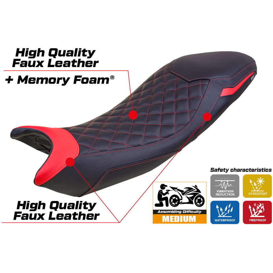 Housse de selle TPZ Italia spécifique pour Triumph Tiger 660 (modèles 2021-2025), édition spéciale Derry Comfort System