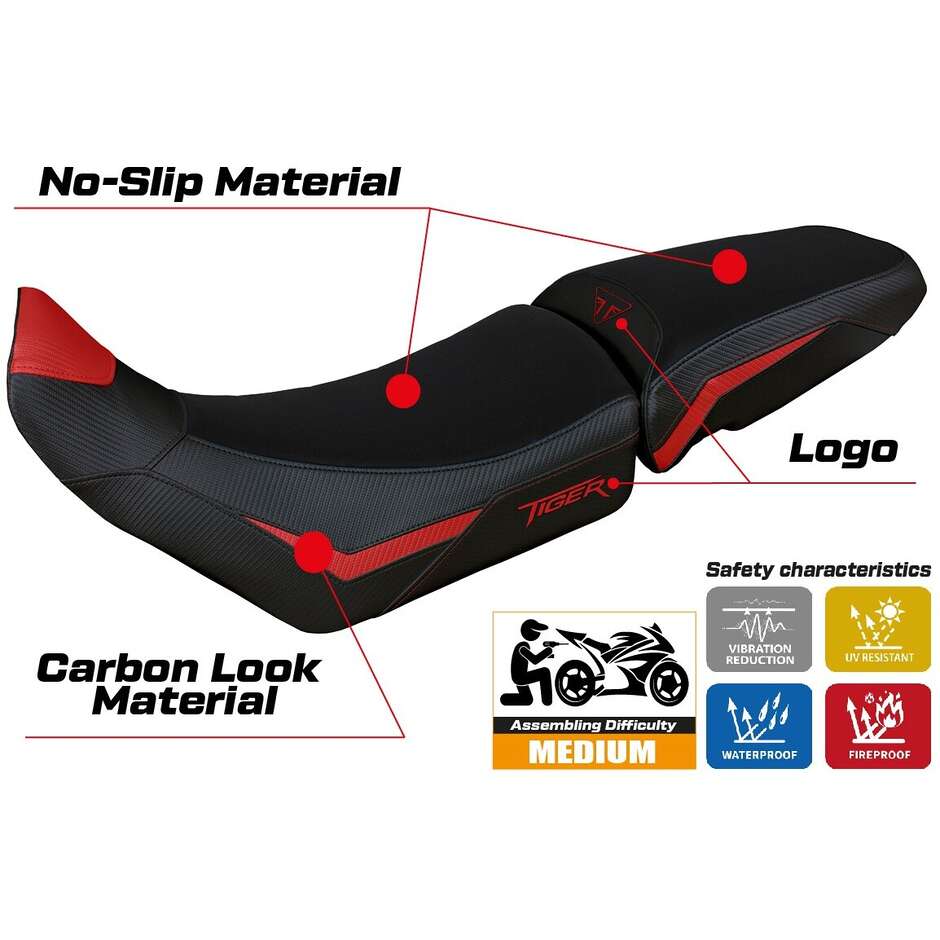 Housse de selle TPZ Italia spécifique pour Triumph Tiger 850 Sport 2021-2025, modèle Sintra