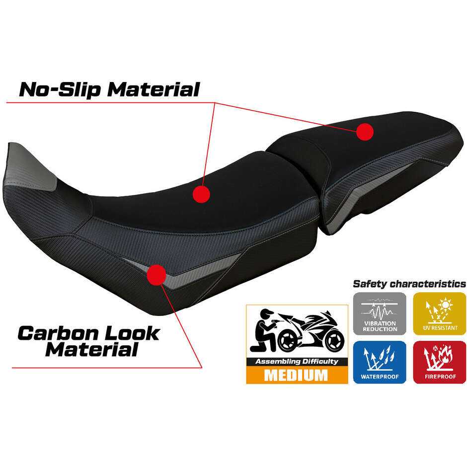 Housse de selle TPZ Italia spécifique pour Triumph Tiger 900 (modèle Dover 2020-2023).