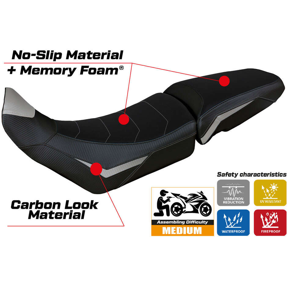 Housse de selle TPZ Italia spécifique pour Triumph Tiger 900 (modèles 2020-2023) - Système de confort Dover
