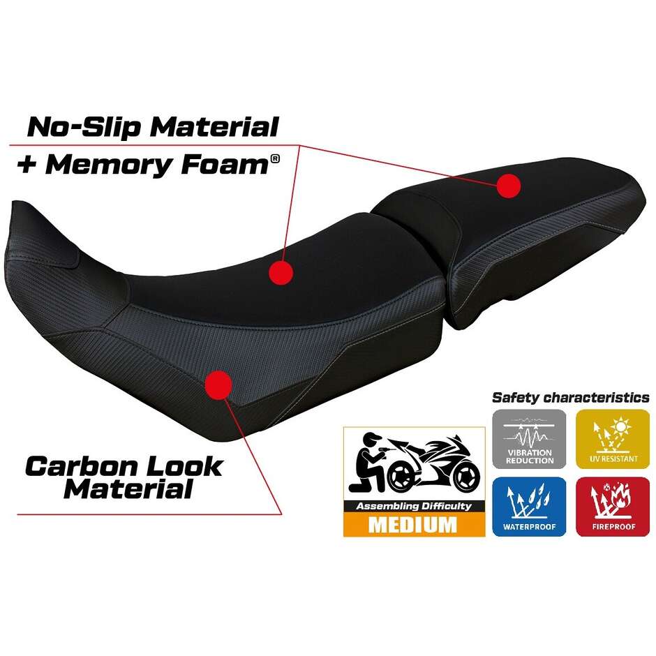 Housse de selle TPZ Italia spécifique pour Triumph Tiger 900 (modèles 2020-2023) - Système de confort Dover