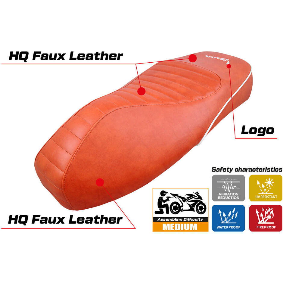 Housse de selle TPZ Italia spécifique pour Vespa GTS 125/150/300 (modèle Panarea, 2009-2024)