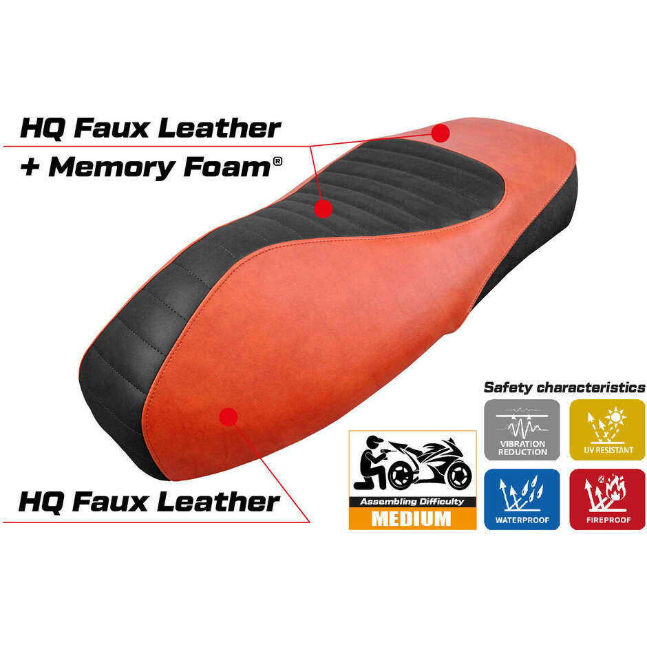 Housse de selle TPZ Italia spécifique pour Vespa GTS 125/150/300 (modèles 2009-2024) - Système de confort Alicudi