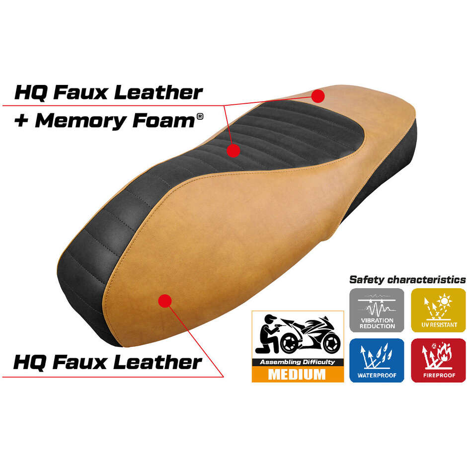 Housse de selle TPZ Italia spécifique pour Vespa GTS 125/150/300 (modèles 2009-2024) - Système de confort Alicudi