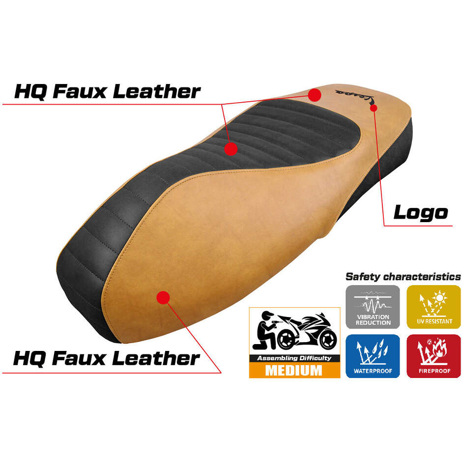 Housse de selle TPZ Italia spécifique pour Vespa GTS 125/150/300 (modèles Alicudi 2009-2024)