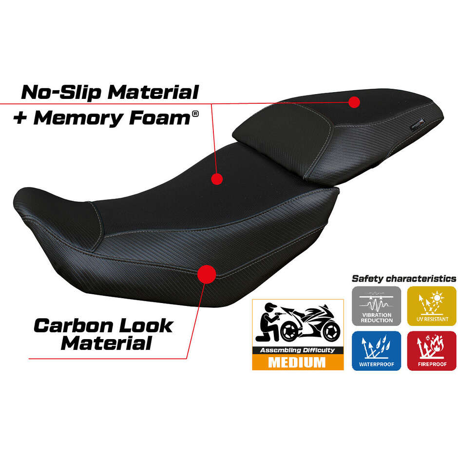 Housse de selle TPZ Italia spécifique pour Voge Valico 500 DS/DSX (modèles 2020-2024) - Système de confort Suining