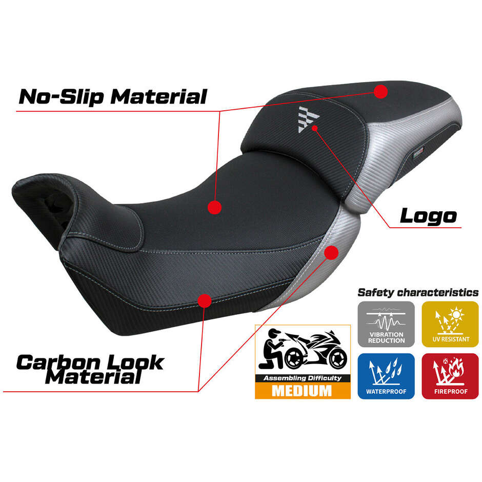 Housse de selle TPZ Italia spécifique pour Voge Valico 650 DSX 2021-2024, modèle Rukla