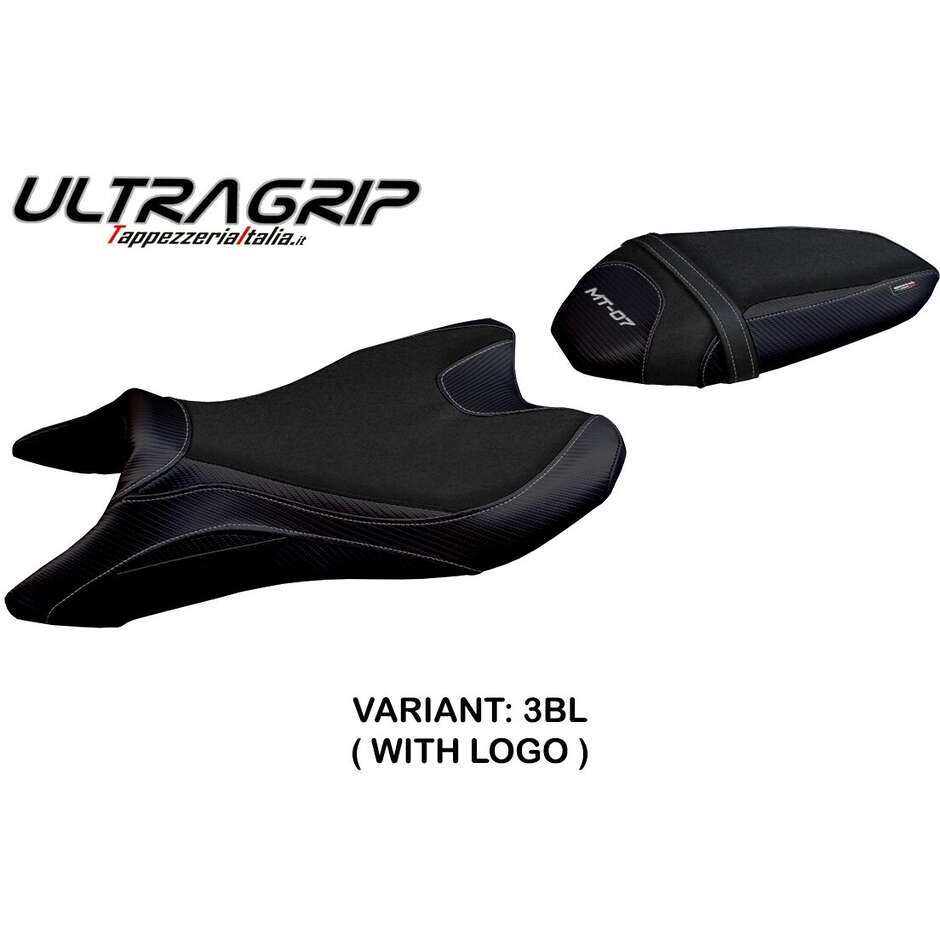 Housse de selle TPZ Italia spécifique pour Yamaha MT-07 (modèles 2018-2024) avec grip Sanya Ultragrip