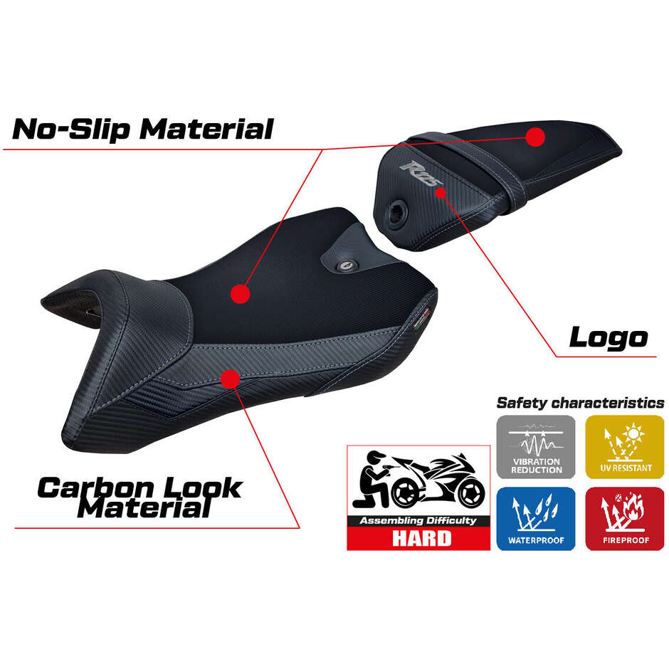 Housse de selle TPZ Italia spécifique pour Yamaha R125 2016-2018, modèle Nashik