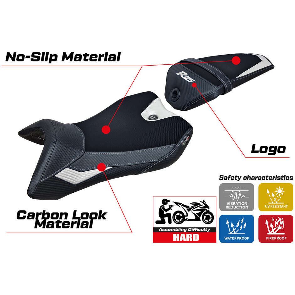 Housse de selle TPZ Italia spécifique pour Yamaha R125 2016-2018, modèle Nashik