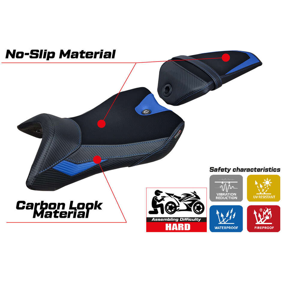 Housse de selle TPZ Italia spécifique pour Yamaha R125 2016-2018, modèle Nashik