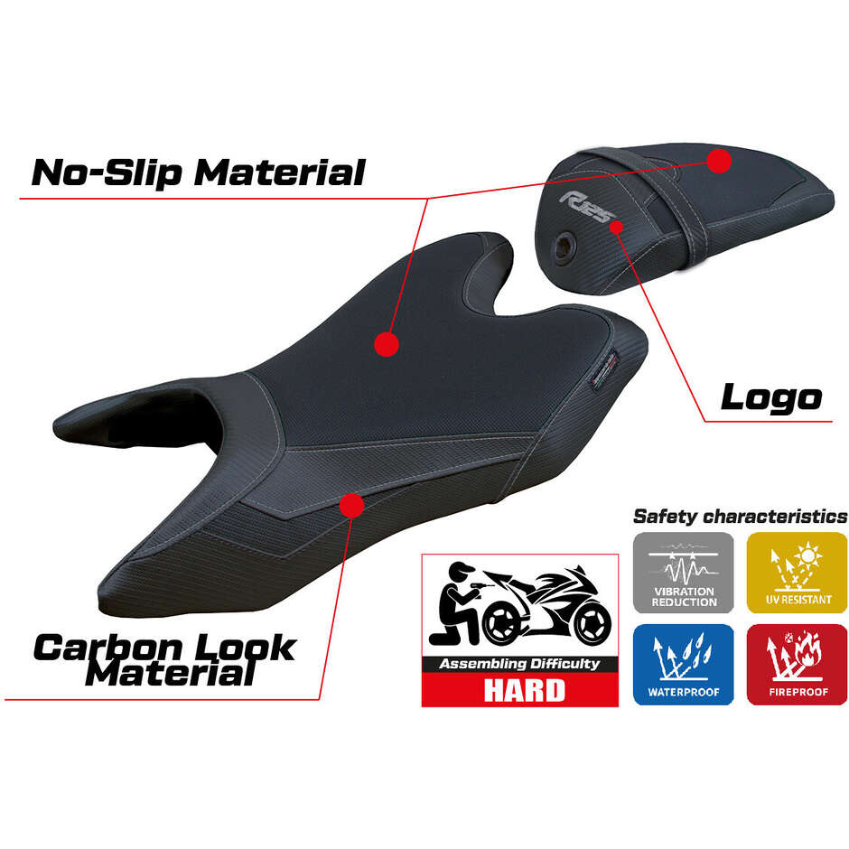 Housse de selle TPZ Italia spécifique pour Yamaha R125 (modèles 2019-2022), coloris Ashwy