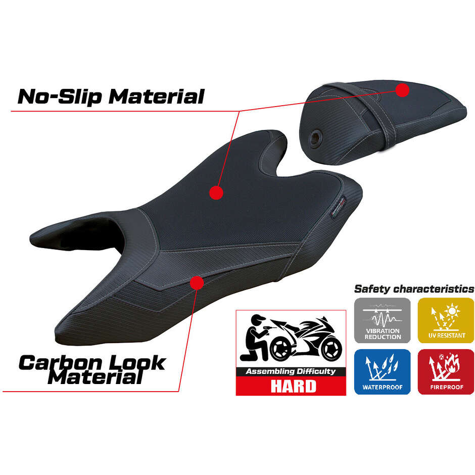 Housse de selle TPZ Italia spécifique pour Yamaha R125 (modèles 2019-2022), coloris Ashwy