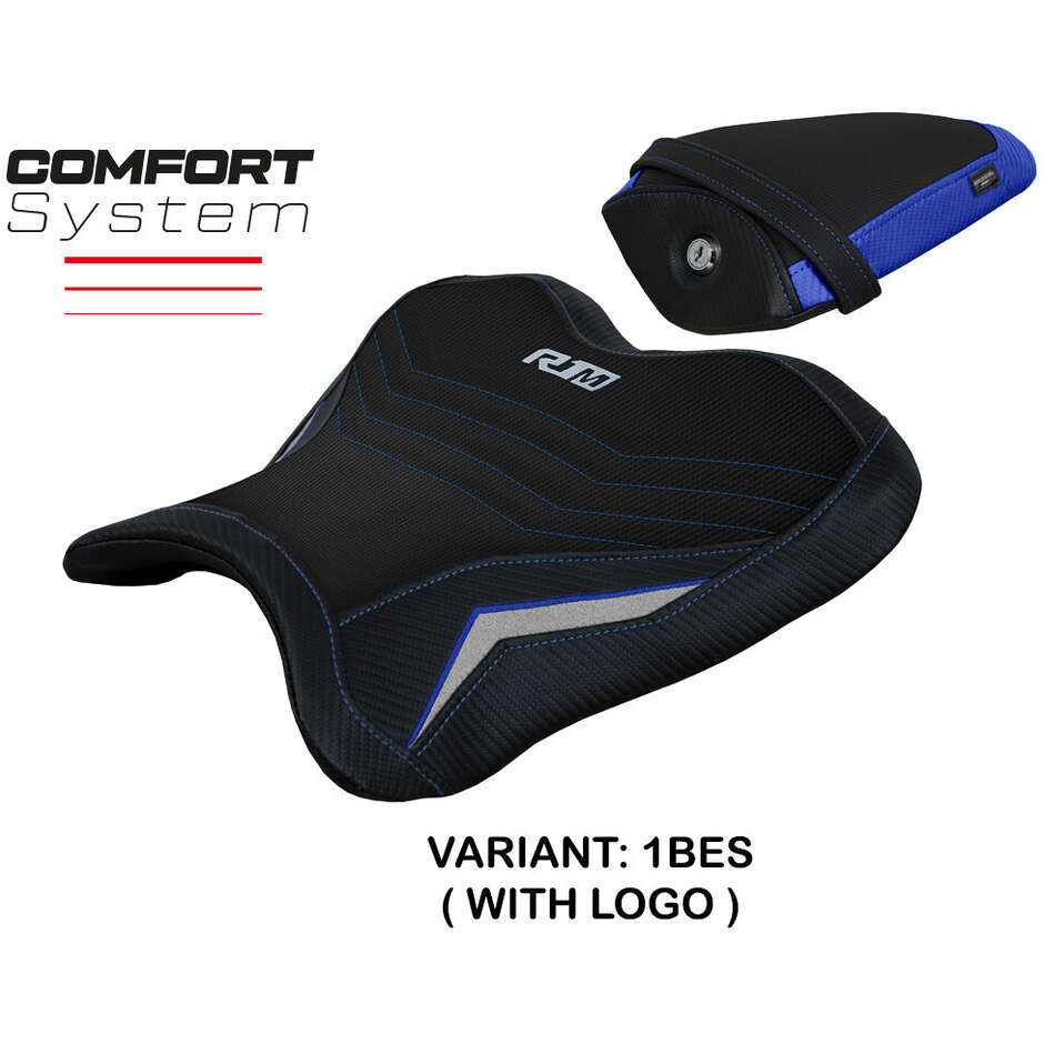 Housse de selle TPZ Italia spécifique pour Yamaha R1M (modèles 2015-2025) avec système de confort Brita