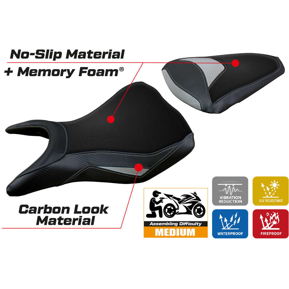 Housse de selle TPZ Italia spécifique pour Yamaha R25 2014-2020, modèle Eraclea Comfort System