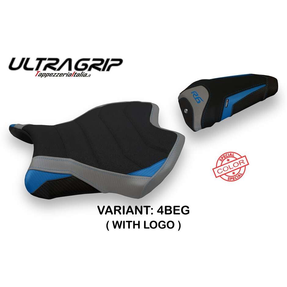 Housse de selle TPZ Italia spécifique pour Yamaha R6 2017-2025, modèle Helsinki, couleur spéciale Ultragrip