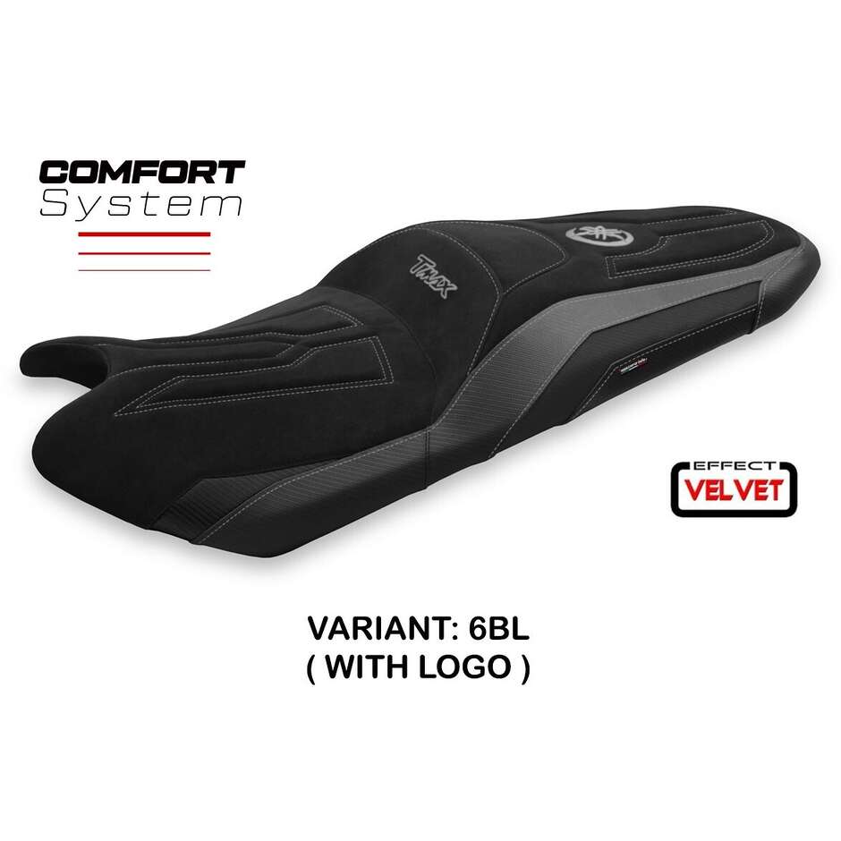 Housse de selle TPZ Italia spécifique pour Yamaha T-Max 2017 - 2021 modèle Scrutari 2 Velvet Comfort System