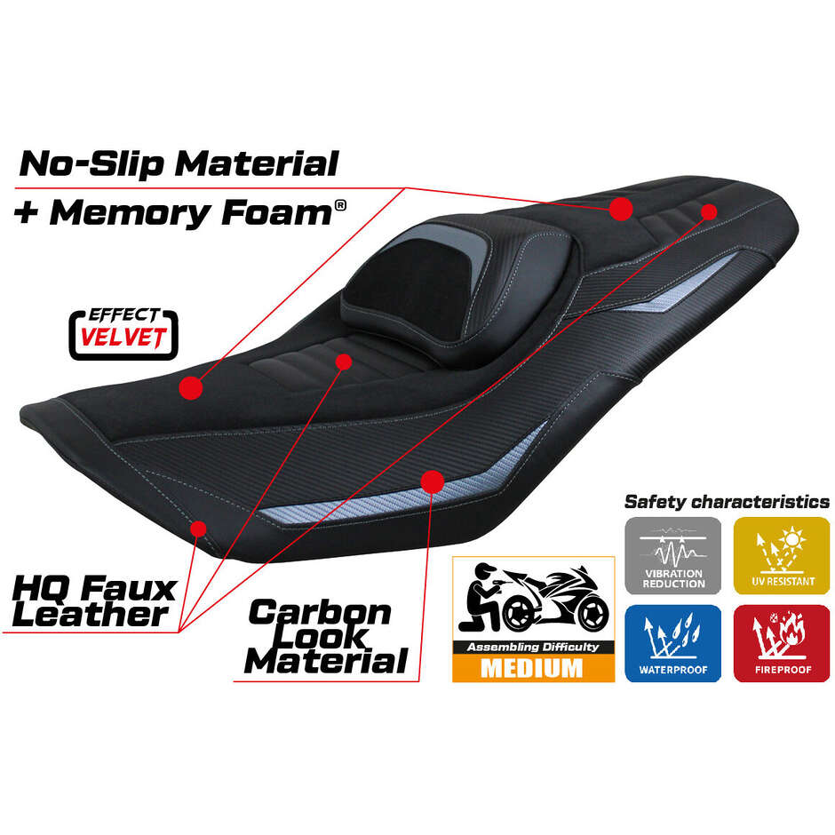 Housse de selle TPZ Italia spécifique pour Yamaha T-Max 560 2022-2025, modèle Kiko Comfort System