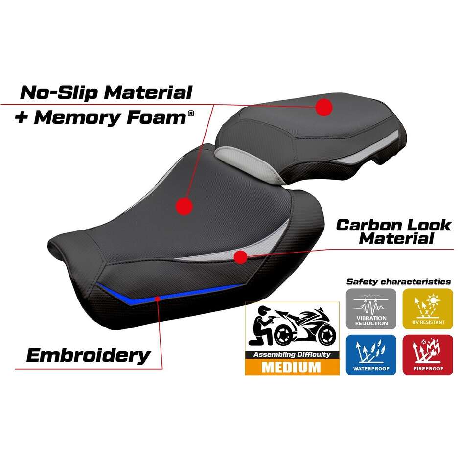 Housse de selle TPZ Italia spécifique pour Yamaha Tracer 9/9 GT modèle 2025, système de confort Ness