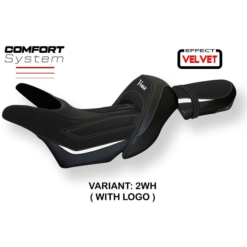Housse de selle TPZ Italia spécifique pour Yamaha V-Max 1700 (modèles 2008-2017), système de confort en velours Odessa