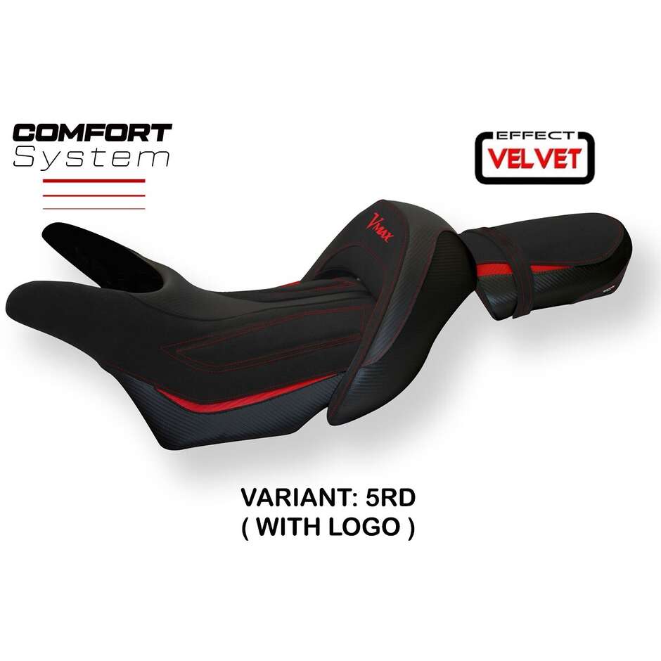 Housse de selle TPZ Italia spécifique pour Yamaha V-Max 1700 (modèles 2008-2017), système de confort en velours Odessa