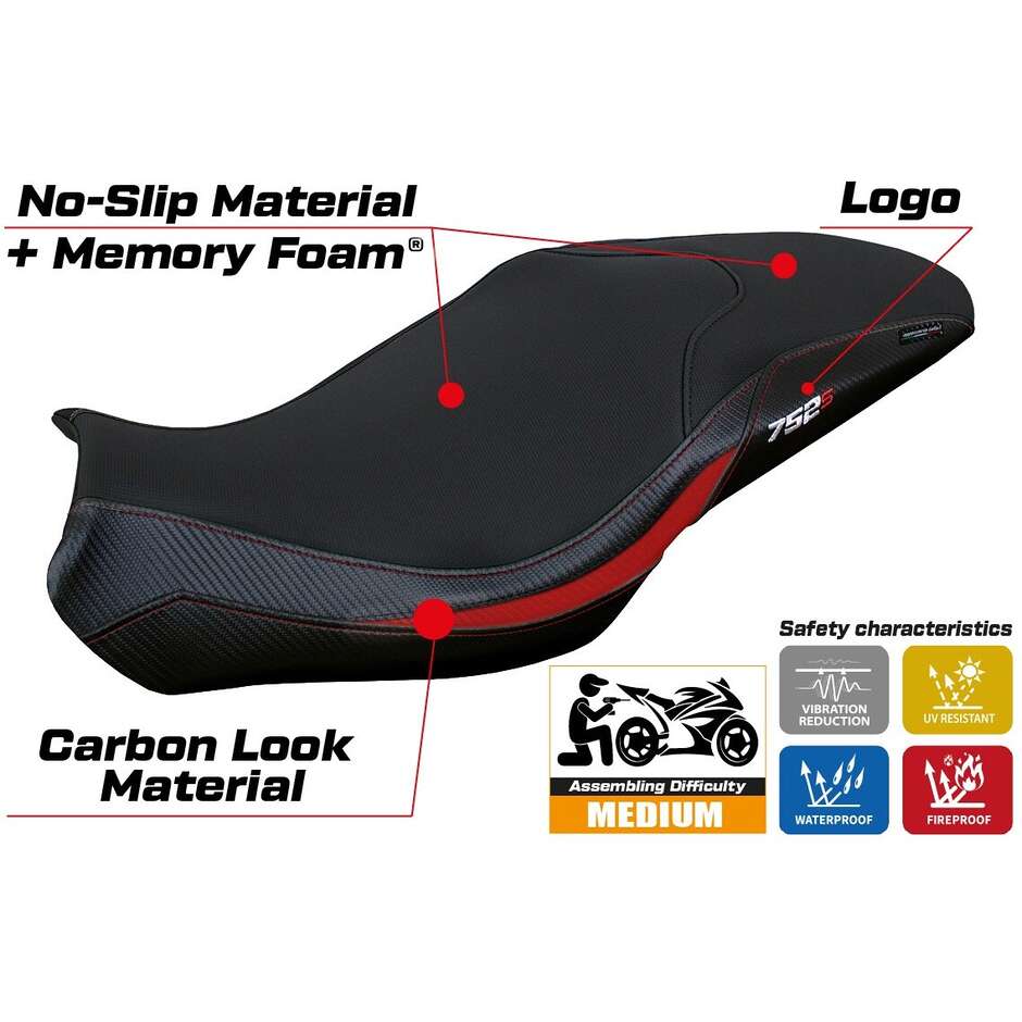 Housse de siège TPZ Italia spécifique pour Benelli 752 S 2019-2025, modèle Lima Comfort System
