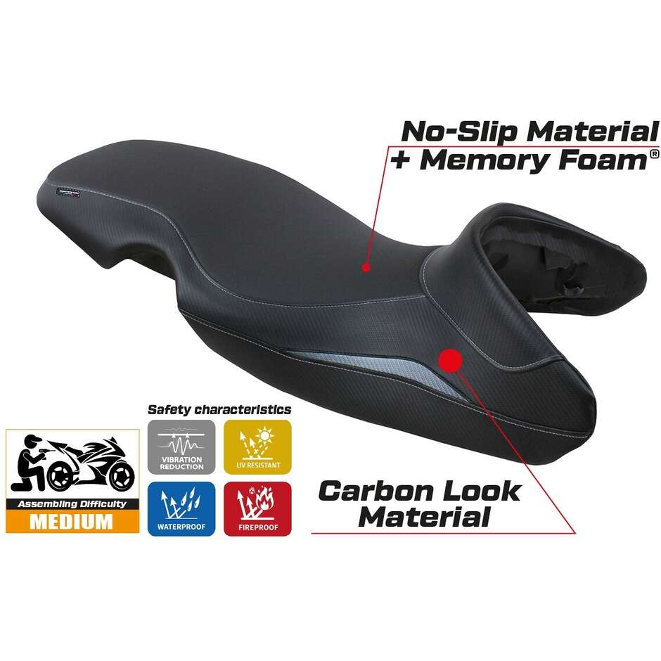 Housse de siège TPZ Italia spécifique pour BMW F 650 GS (modèles 2000-2007) - Système de confort Mogan