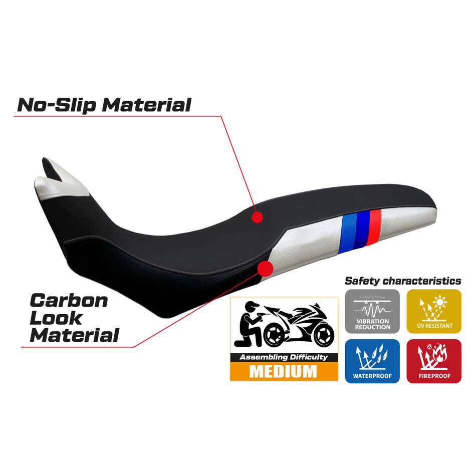 Housse de siège TPZ Italia spécifique pour BMW F 700/800 GS 2008 - 2018, modèle anniversaire Barone