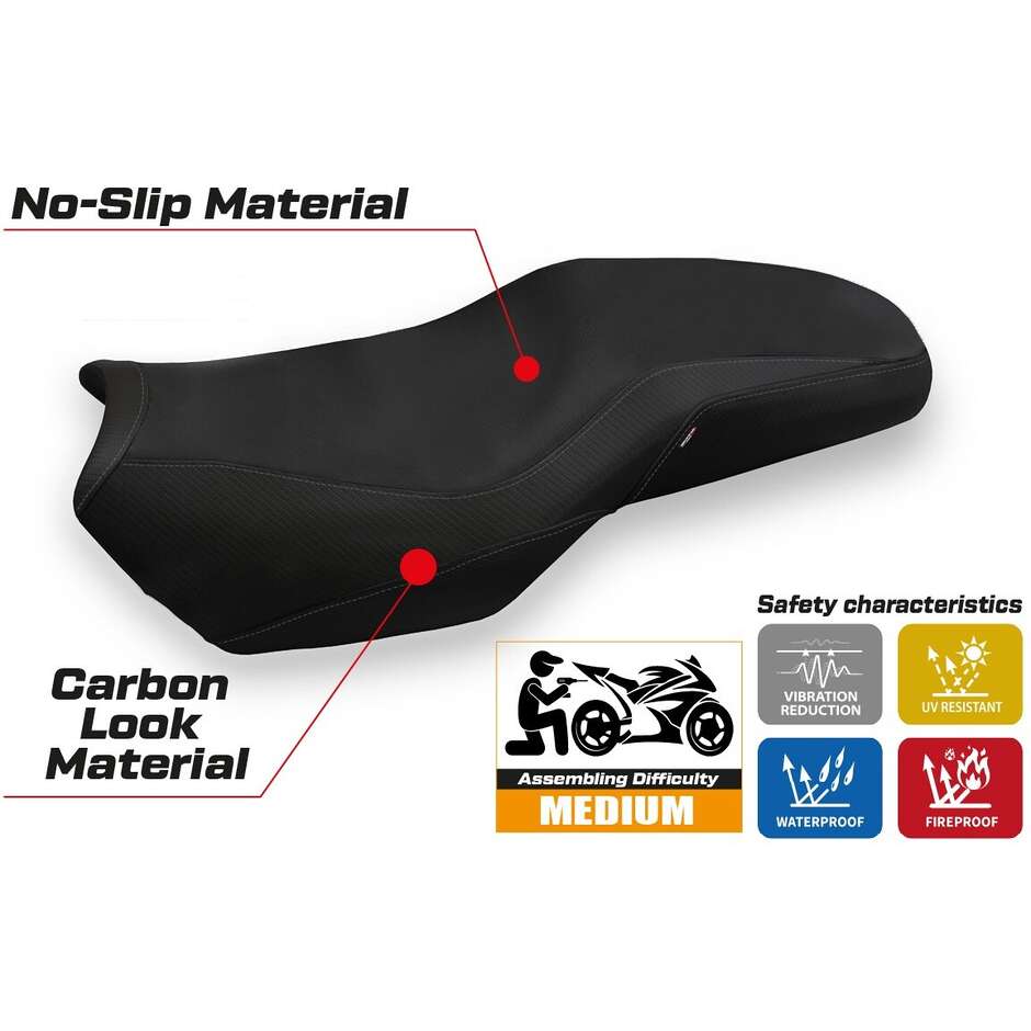 Housse de siège TPZ Italia spécifique pour BMW F 750-800-850 GS 2018-2025, modèle Panama 3 Comfort System