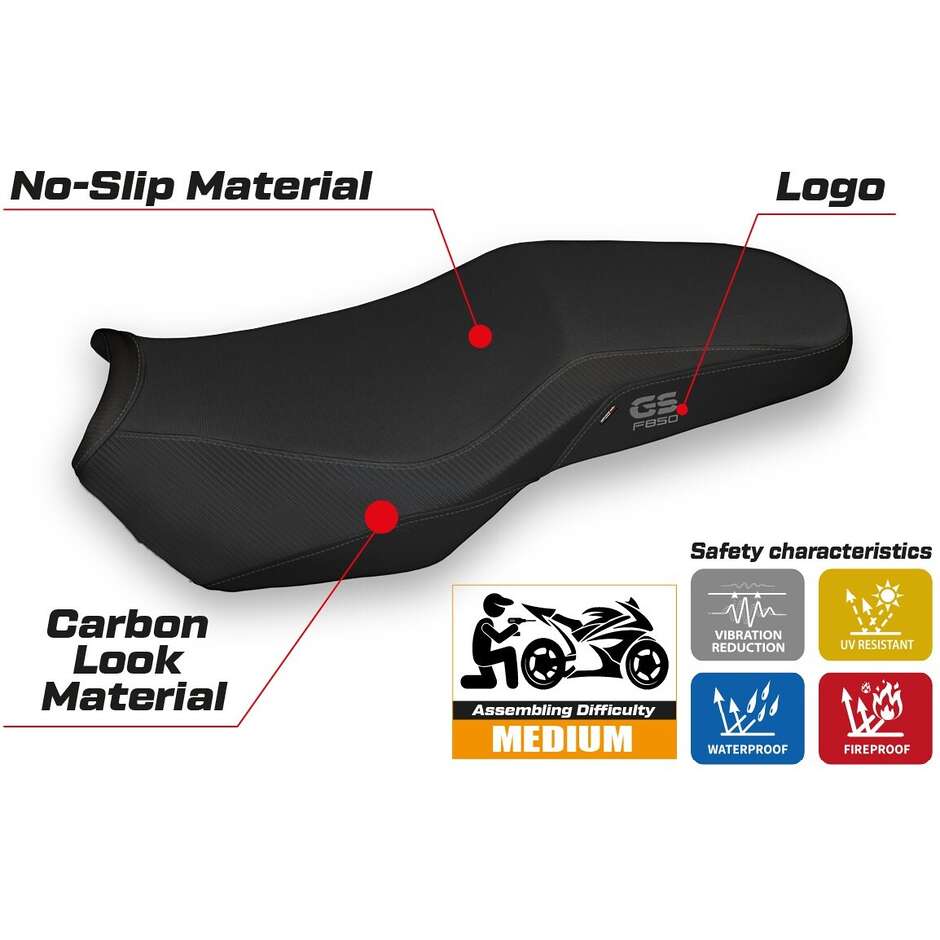 Housse de siège TPZ Italia spécifique pour BMW F 750-800-850 GS (modèles 2018-2025), coloris Marsh 3