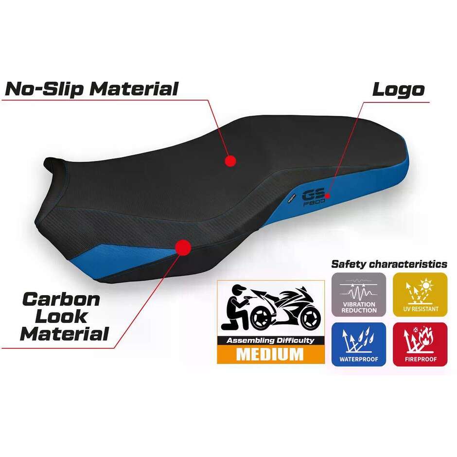 Housse de siège TPZ Italia spécifique pour BMW F 750-800-850 GS (modèles 2018-2025), coloris Marsh 3