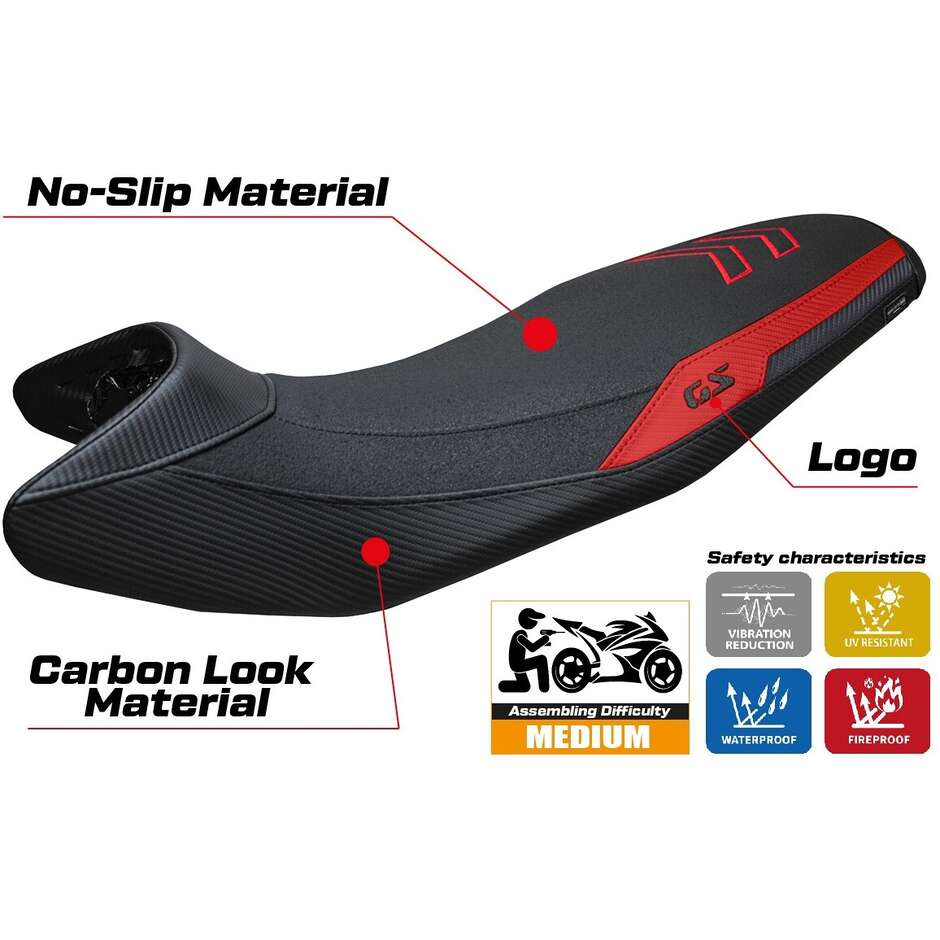 Housse de siège TPZ Italia spécifique pour BMW F 900 GS 2024-2025, modèle Nemo, Ultragrip