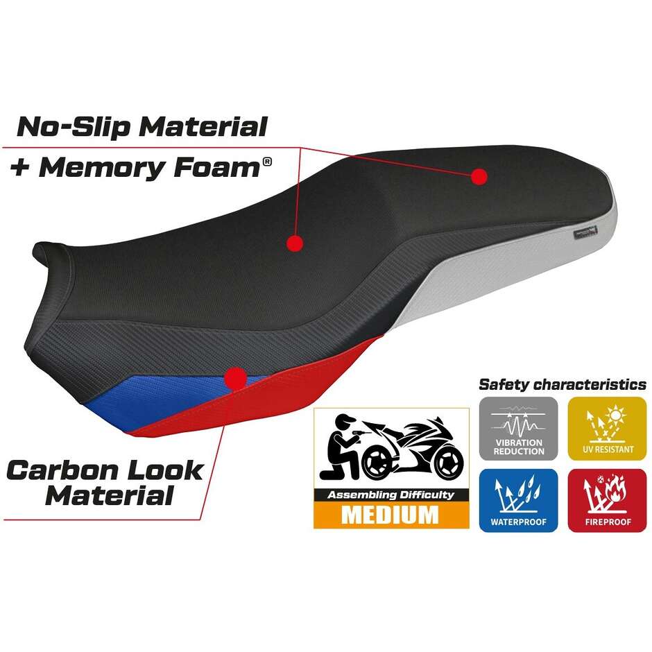 Housse de siège TPZ Italia spécifique pour BMW F 900 GS Adventure modèle 2025, système Selb Comfort