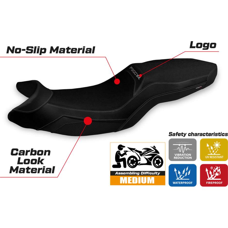 Housse de siège TPZ Italia spécifique pour BMW F 900 XR 2019-2025, modèle Arima