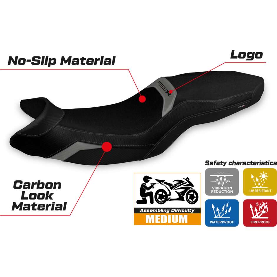 Housse de siège TPZ Italia spécifique pour BMW F 900 XR 2019-2025, modèle Arima
