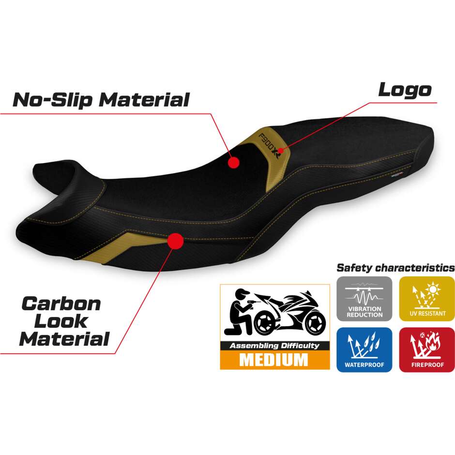 Housse de siège TPZ Italia spécifique pour BMW F 900 XR 2019-2025, modèle Arima