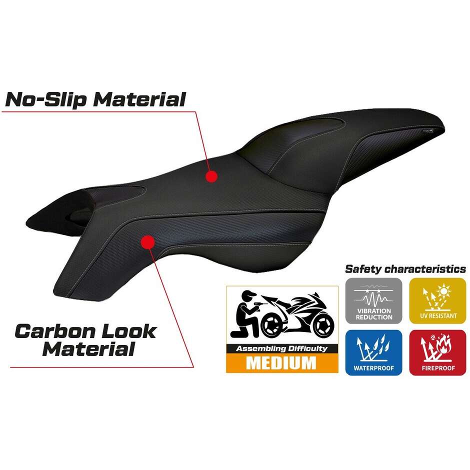 Housse de siège TPZ Italia spécifique pour BMW K 1200 R 2005 - 2008, modèle Boston