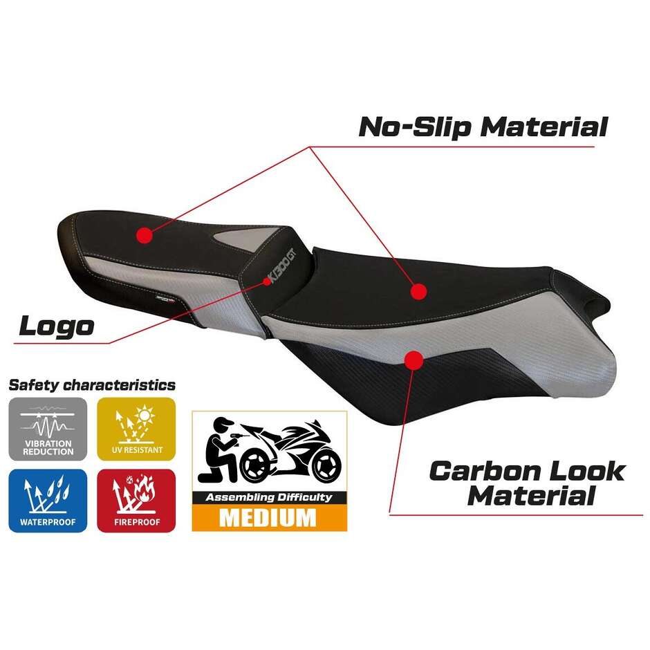 Housse de siège TPZ Italia spécifique pour BMW K 1300 GT (modèles 2009-2011), Banff 1