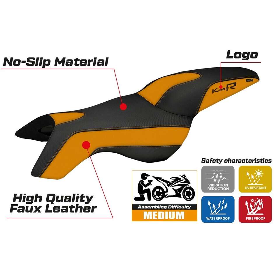 Housse de siège TPZ Italia spécifique pour BMW K 1300 R (modèle Boston) 2009-2016