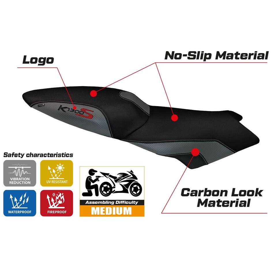 Housse de siège TPZ Italia spécifique pour BMW K 1300 S (modèles 2009-2016) Lariano 2